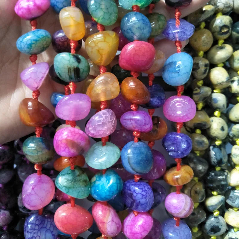 Colorful Agates Stone Beads 15-19mm Irregular Shape DIY Jewelry Making