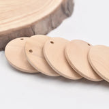 Natural Single Hole Wood Round Piece Solid Wood Chip DIY Crafts Jewelry