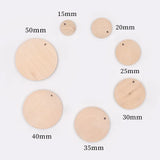 Natural Single Hole Wood Round Piece Solid Wood Chip DIY Crafts Jewelry