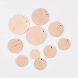 Natural Single Hole Wood Round Piece Solid Wood Chip DIY Crafts Jewelry