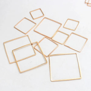 Square Brass Open Bezel Pendants for Resin Crafts DIY Jewelry Making 20Pcs
