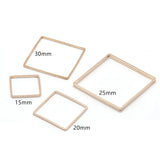 Square Brass Open Bezel Pendants for Resin Crafts DIY Jewelry Making 20Pcs