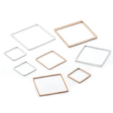Square Brass Open Bezel Pendants for Resin Crafts DIY Jewelry Making 20Pcs