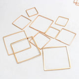 Square Brass Open Bezel Pendants for Resin Crafts DIY Jewelry Making 20Pcs