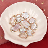 6Pcs 14K Gold Filled Colorful Baroque Pearl Charms for DIY Jewelry Making