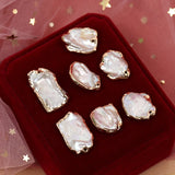 6Pcs 14K Gold Filled Colorful Baroque Pearl Charms for DIY Jewelry Making