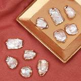 6Pcs 14K Gold Filled Colorful Baroque Pearl Charms for DIY Jewelry Making