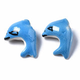 Hand Painted Ceramic Dolphin/Fish Bead Charm For Jewelry Making