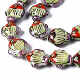 Hand Painted Ceramic Dolphin/Fish Bead Charm For Jewelry Making