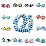 Hand Painted Ceramic Dolphin/Fish Bead Charm For Jewelry Making