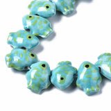 Hand Painted Ceramic Dolphin/Fish Bead Charm For Jewelry Making