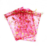 Rose Red Heart Gift Bags 50pcs - Jewelry/Wedding/Christmas/Birthday Yarn Bag