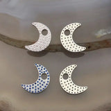 New Moon Zircon Pendant Set, 15*20mm, 10pcs/lot, Jewelry Accessories