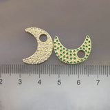 New Moon Zircon Pendant Set, 15*20mm, 10pcs/lot, Jewelry Accessories
