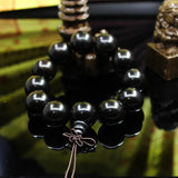 Ebony Wood Bead Men's Bracelet African Buddha Jewelry Gift