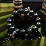 Ebony Wood Bead Men's Bracelet African Buddha Jewelry Gift