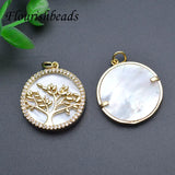 Natural Shell Life Tree Charms Pendant for Jewelry Making