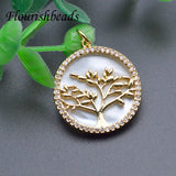 Natural Shell Life Tree Charms Pendant for Jewelry Making