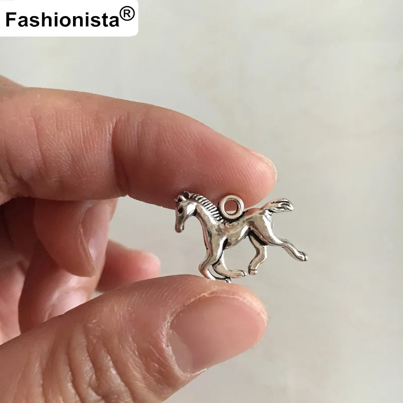 15*20mm Running Horse Charm Pendant 3D Vintage Bronze Plated Metal Alloy