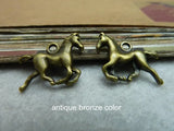 15*20mm Running Horse Charm Pendant 3D Vintage Bronze Plated Metal Alloy