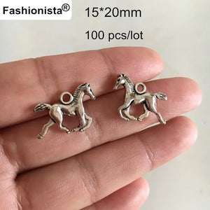 15*20mm Running Horse Charm Pendant 3D Vintage Bronze Plated Metal Alloy