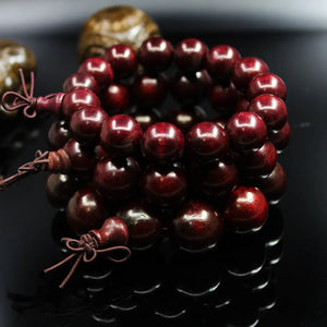 15-20mm Sandalwood Prayer Beads Elastic Bracelet Men Jewelry