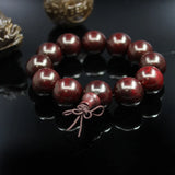 15-20mm Sandalwood Prayer Beads Elastic Bracelet Men Jewelry
