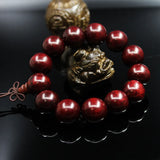 15-20mm Sandalwood Prayer Beads Elastic Bracelet Men Jewelry