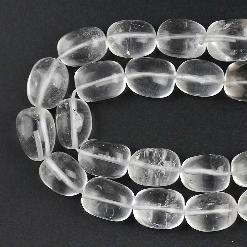 15*22mm Oval Rock Crystal Spacer Beads for Jewelry Making