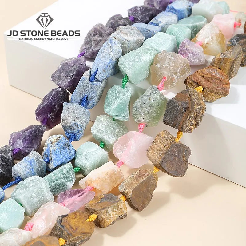 Natural Rough Crystal Freeform Cut Gravel Multicolor Chips Loose Beads Raw Stone