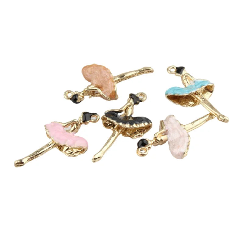 29MM Glazing Alloy Dance Girl Charms for Jewelry Making