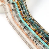 15'' Natural Stone Beads Turquoise Apatite Rondelle Spacer Waist Bead