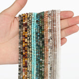 15'' Natural Stone Beads Turquoise Apatite Rondelle Spacer Waist Bead