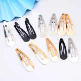 Metal Snap Clips Water Drop Baby Clips DIY Hair Clips Jewelry Making Base