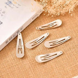 Metal Snap Clips Water Drop Baby Clips DIY Hair Clips Jewelry Making Base