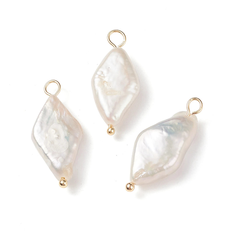 Keshi Pearl Pendant Religion Cross Freshwater Pearl Charms DIY Jewelry