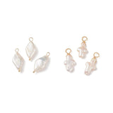 Keshi Pearl Pendant Religion Cross Freshwater Pearl Charms DIY Jewelry