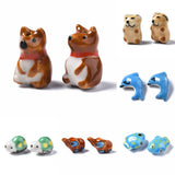 15-31Pcs Animal Ceramic Beads Loose Bead Charm Jewelry Making