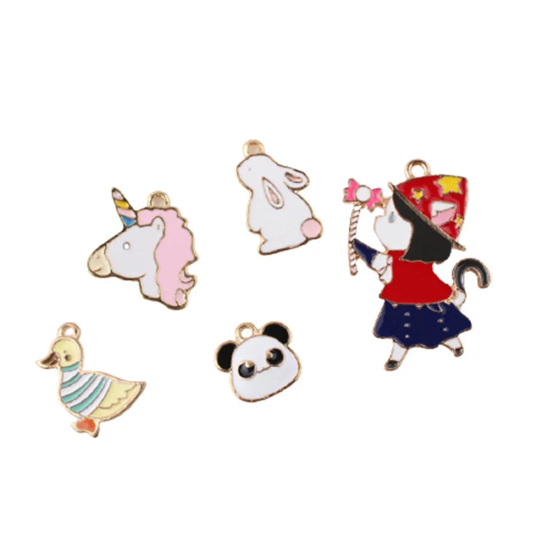 15-38MM 50Pcs Glazing KC Alloy Animal Charms for Jewelry Making