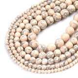 Natural Beige Howlite Turquoises Gem Stone Beads Round Loose Beads