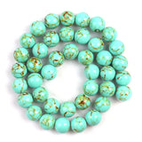 Natural Green Howlite Turquoises Gem Stone Beads Round Loose Beads