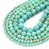 Natural Green Howlite Turquoises Gem Stone Beads Round Loose Beads