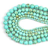 Natural Green Howlite Turquoises Gem Stone Beads Round Loose Beads