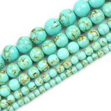 Natural Green Howlite Turquoises Gem Stone Beads Round Loose Beads