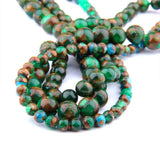 Cloisonne Bead Natural Spacer Round Stone Beads DIY Jewelry Making