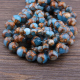 Cloisonne Bead Natural Spacer Round Stone Beads DIY Jewelry Making