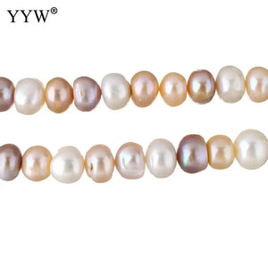 15.5" Freshwater Pearl Beads Round 5-6mm for DIY Necklace