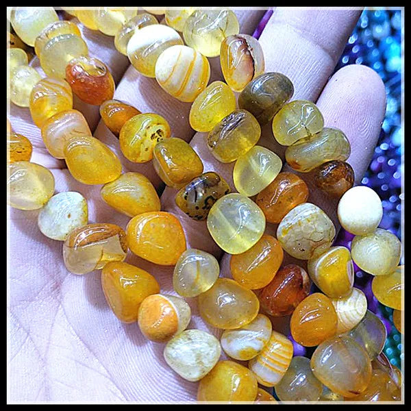 15.5 inch Natural Stone Chip Strings for Bracelets Making