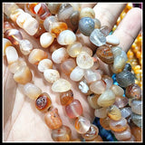 15.5 inch Natural Stone Chip Strings for Bracelets Making