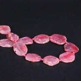 15.5" Pink Raw Dragon Veins Agates Druzy Slab Nugget Loose Beads